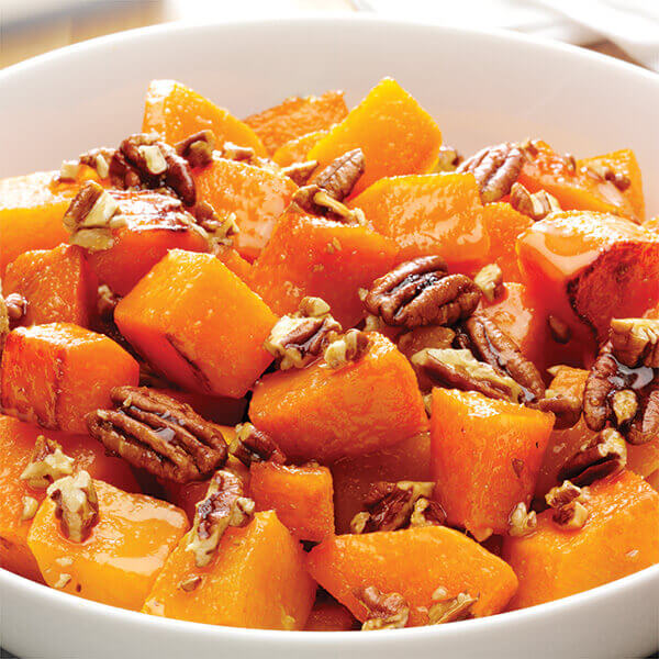 Fisher Nuts Recipe Roasted Butternut Squash with Pecan Ginger Glaze